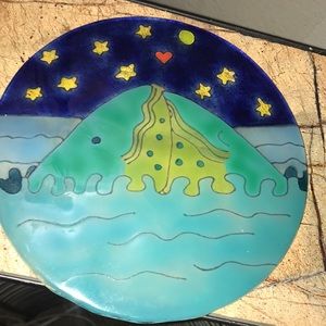 Whales Pair Sea/Sky/Stars/Moon Heart Stained Glass